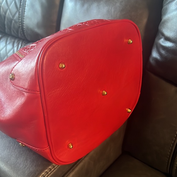 Beautiful red Leather Bag Made in Italy - Picture 3 of 11